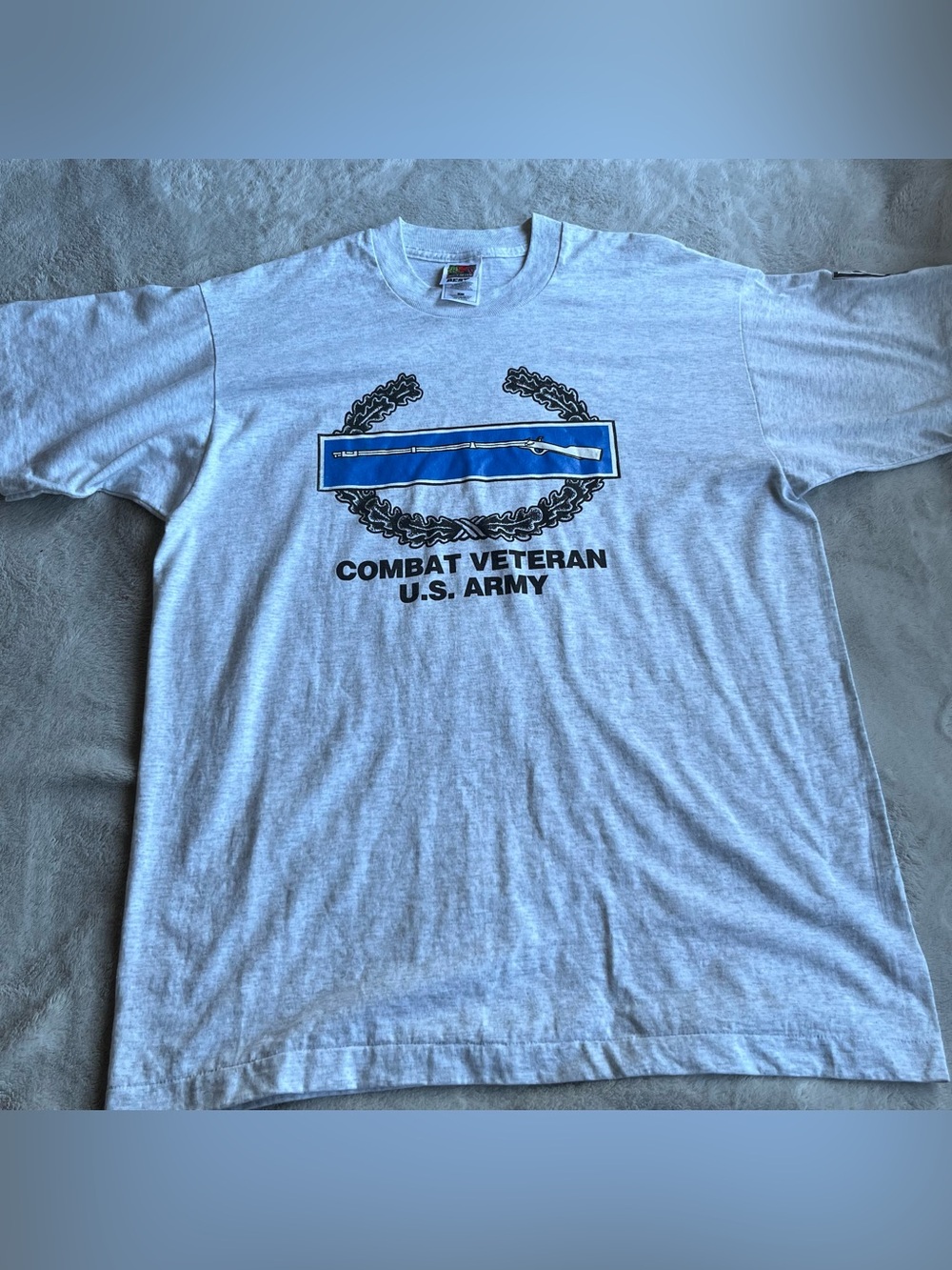 Vintage Combat Veteran U.S Army single stitch gray T-shirt size large
